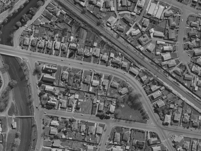 166 Opawa Road from the air, 1970-1974