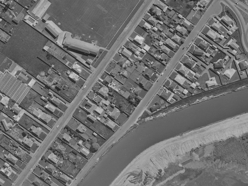 27–43 Gould Crescent from the air, 1970-1974