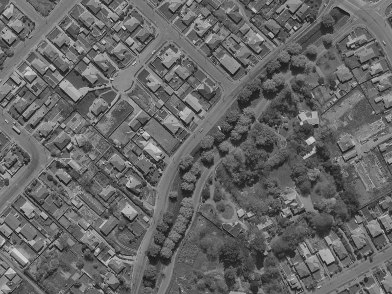 331 Eastern Terrace from the air, 1970-1974