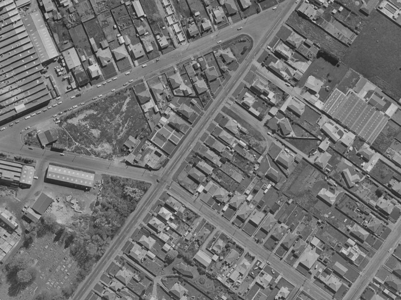 56-48 Rutherford Street from the air, 1970-1974