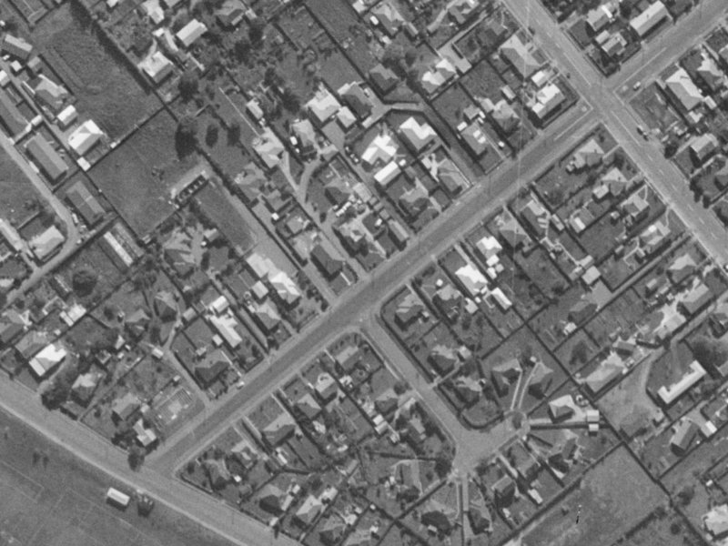 43A Neville Street from the air, 1970-1974