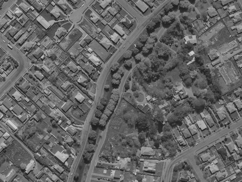 52 Riverlaw Terrace from the air, 1970-1974