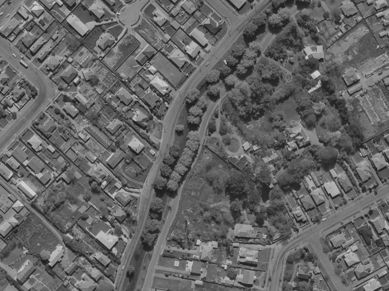 40 Riverlaw Terrace from the air, 1970-1974