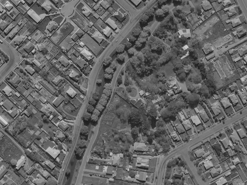 48 Riverlaw Terrace from the air, 1970-1974