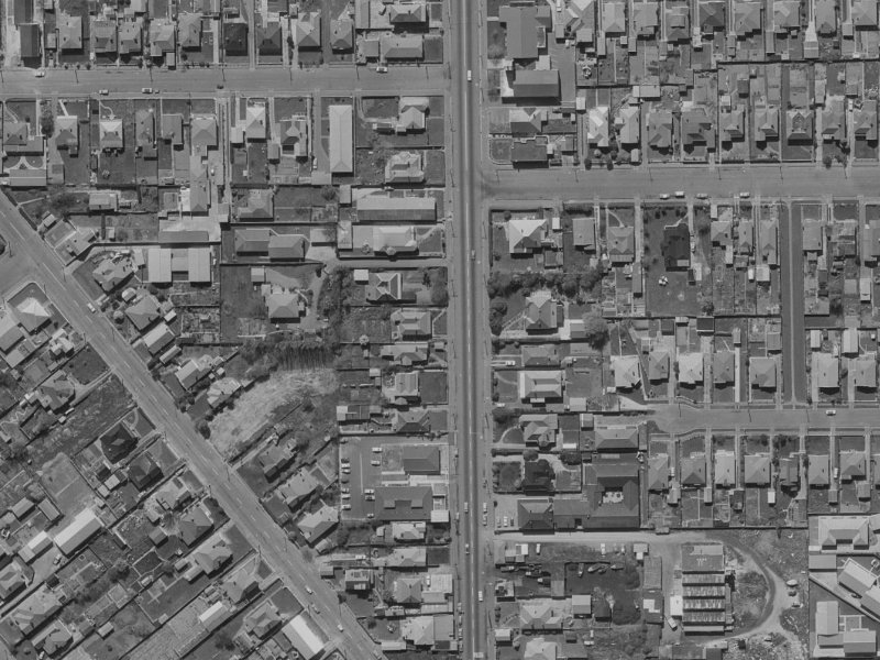 175 Colombo Street from the air, 1970-1974