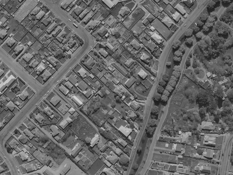 311 Eastern Terrace from the air, 1970-1974