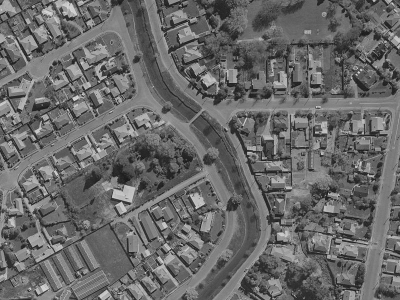 207 Riverlaw Terrace from the air, 1970-1974