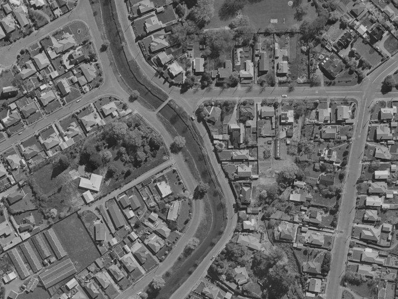 212 Riverlaw Terrace from the air, 1970-1974