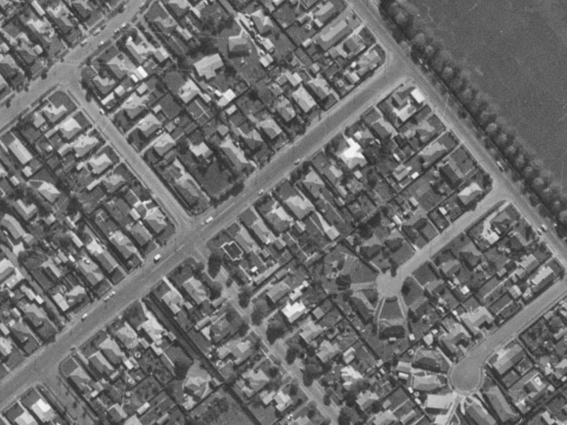 68 Wychbury Street from the air, 1970-1974
