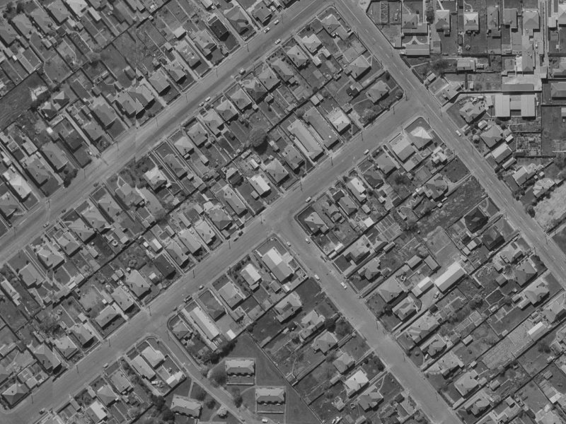 36–48 Dunn Street from the air, 1970-1974