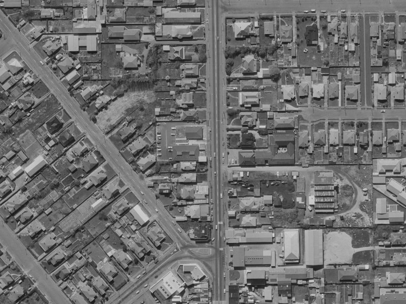 163 Colombo Street from the air, 1970-1974