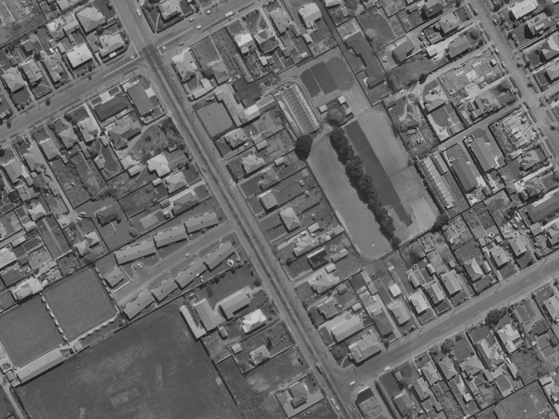 136 Wilsons Rd S from the air, 1970-1974