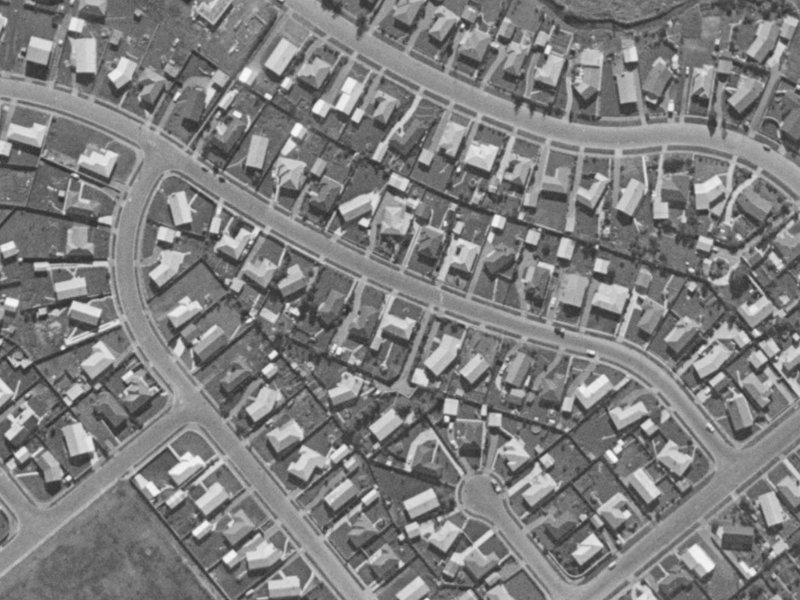 21 Charles Upham Avenue from the air, 1970-1974