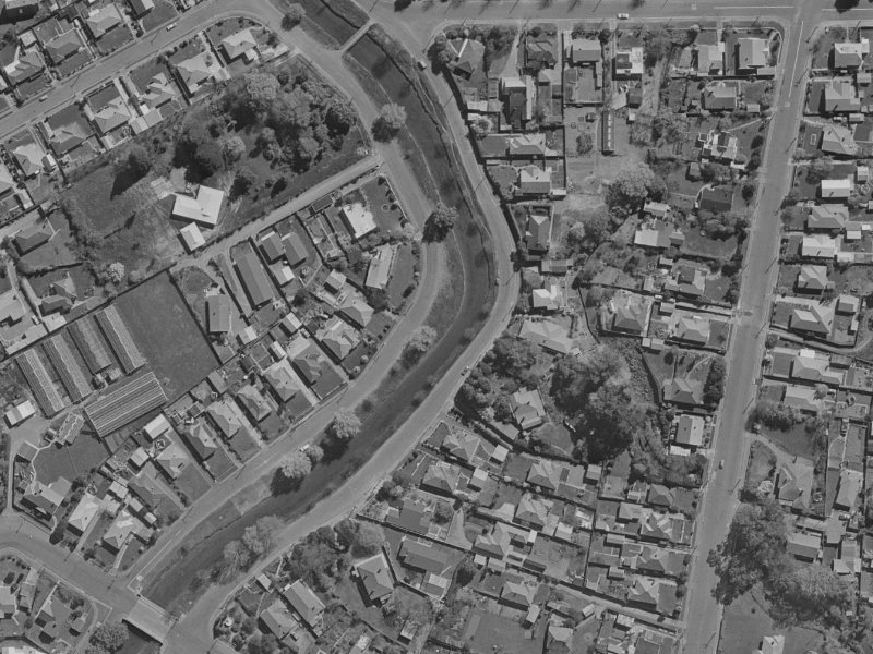 219 Riverlaw Terrace from the air, 1970-1974