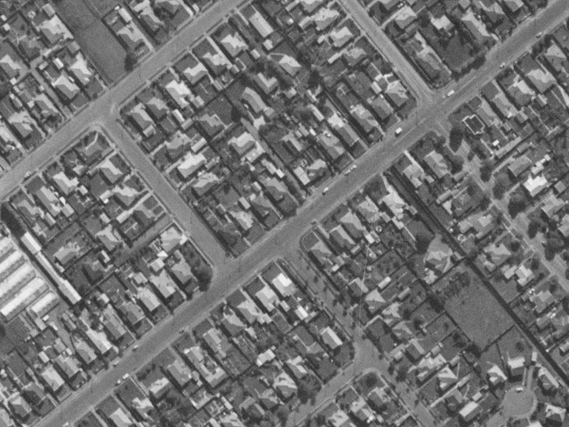 Wychbury Street from the air, 1970-1974