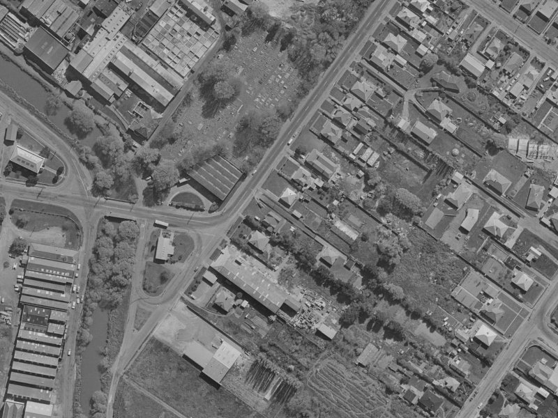 87 Rutherford Street from the air, 1970-1974