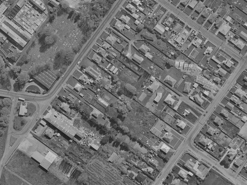 81A Rutherford Street from the air, 1970-1974