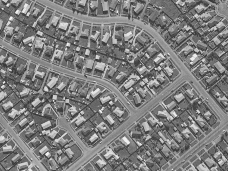 6 Charles Upham Avenue from the air, 1970-1974