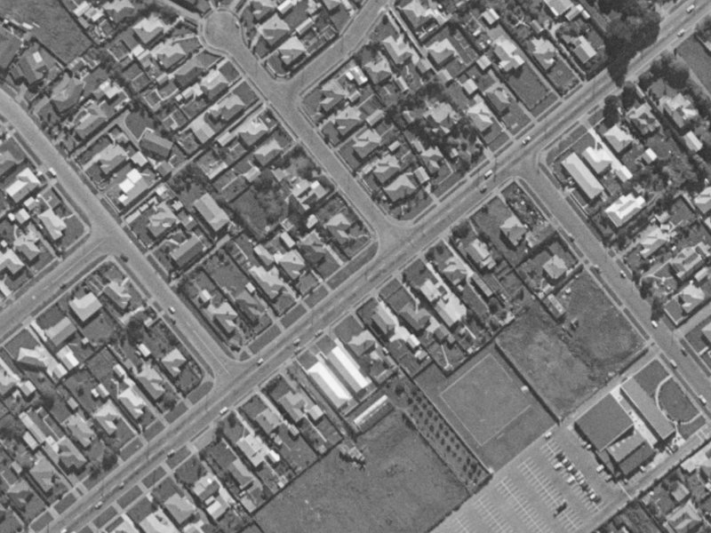100 Halswell Road from the air, 1970-1974