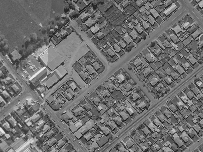 Athelstan Street from the air, 1970-1974