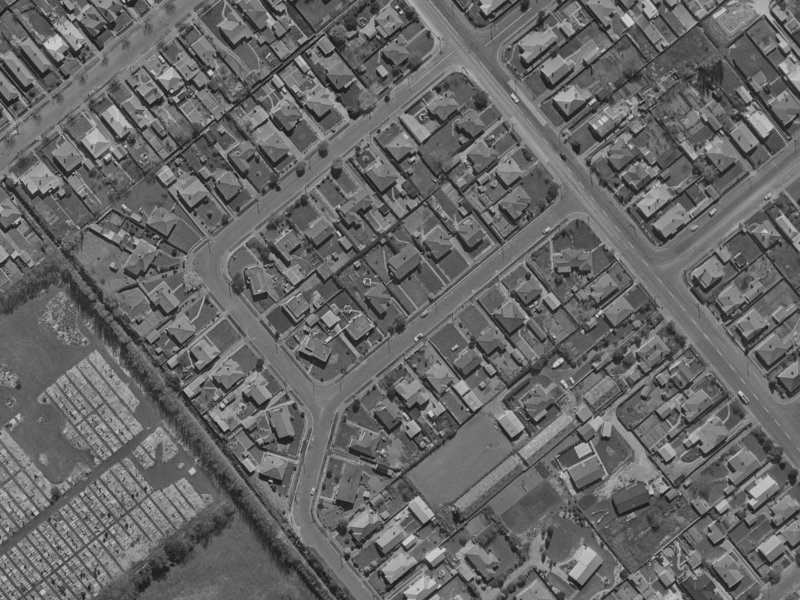 9A Cooke Street from the air, 1970-1974