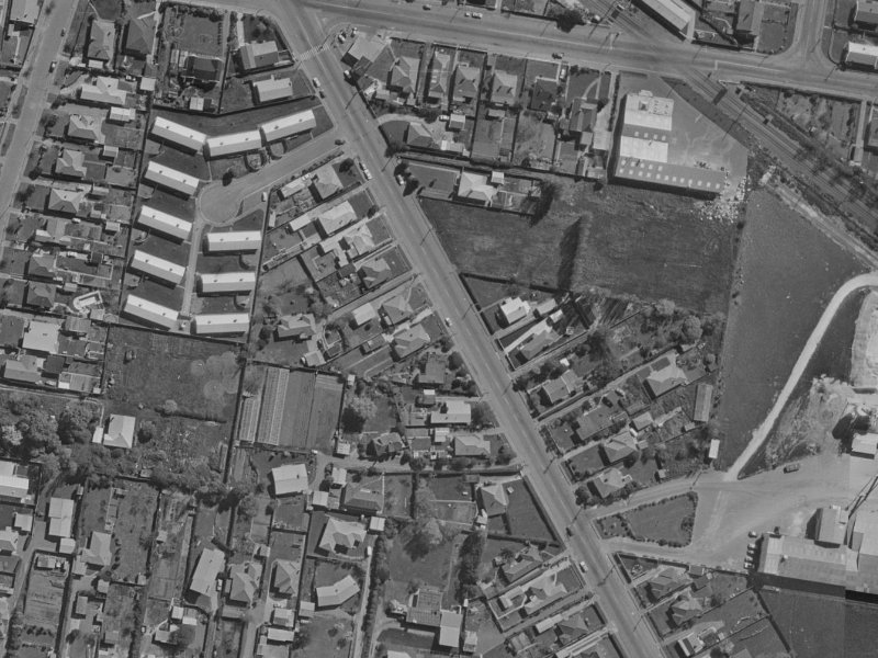 220 Opawa Road from the air, 1970-1974