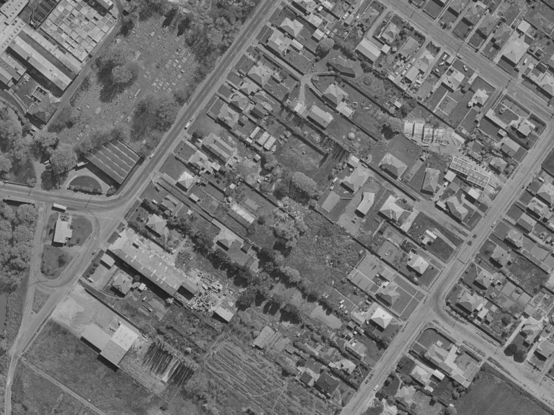 81B Rutherford Street from the air, 1970-1974