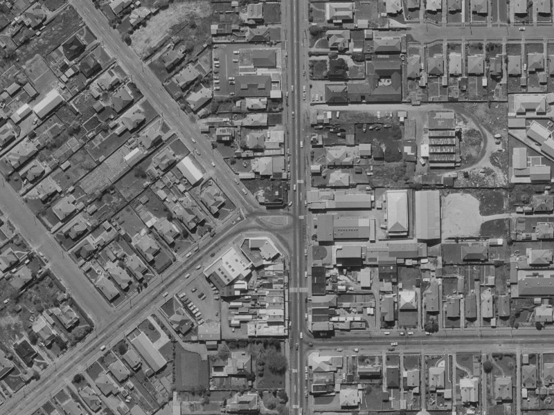 150–152 Somerfield Street from the air, 1970-1974
