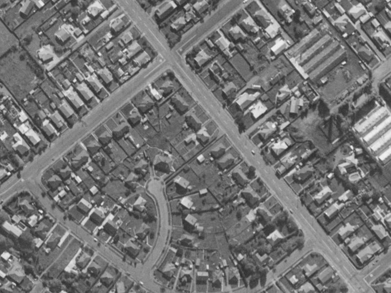 223 Lyttelton Street from the air, 1970-1974