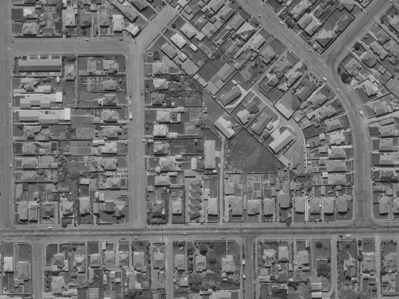87A Tennyson Street from the air, 1970-1974
