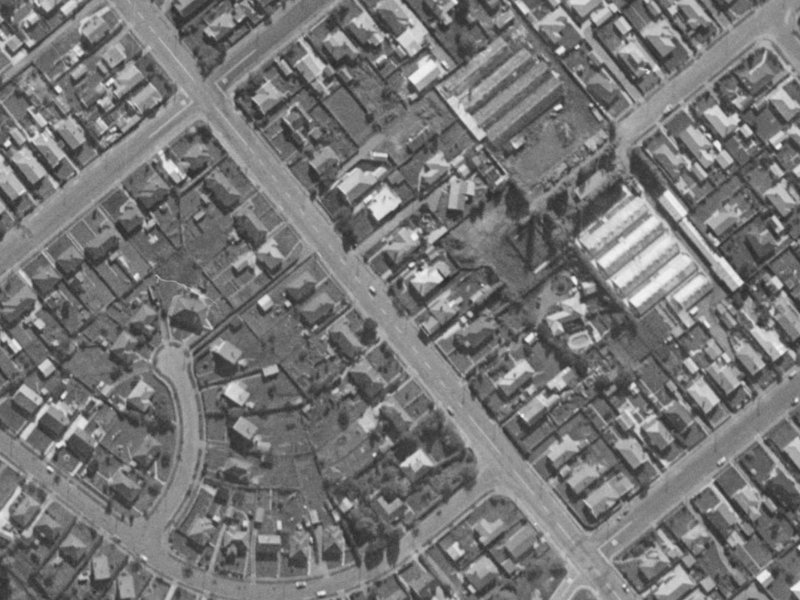 212 Lyttelton Street from the air, 1970-1974