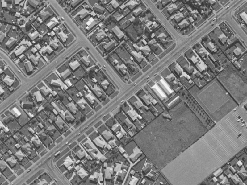 Halswell Road from the air, 1970-1974