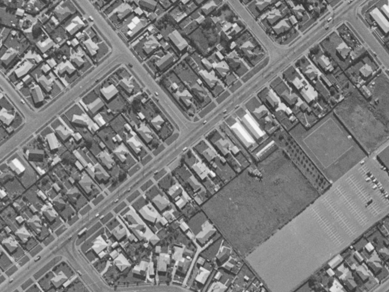95 Halswell Road from the air, 1970-1974