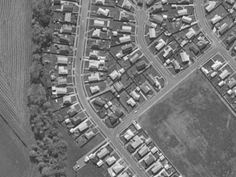 115 Warren Crescent from the air, 1970-1974