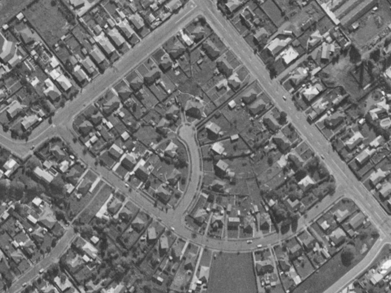 Gleig Place from the air, 1970-1974