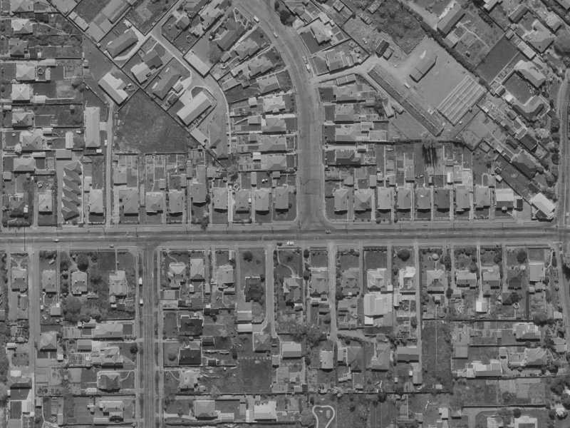 120-116 Tennyson Street from the air, 1970-1974