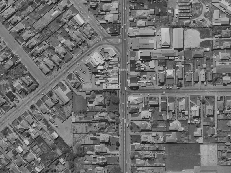 135 Colombo Street from the air, 1970-1974
