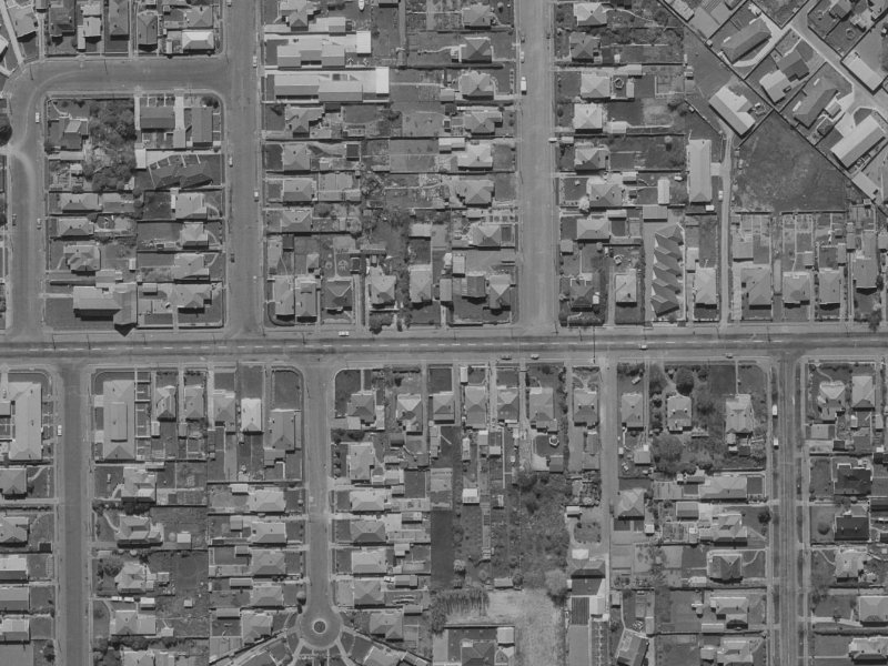 63A Tennyson Street from the air, 1970-1974