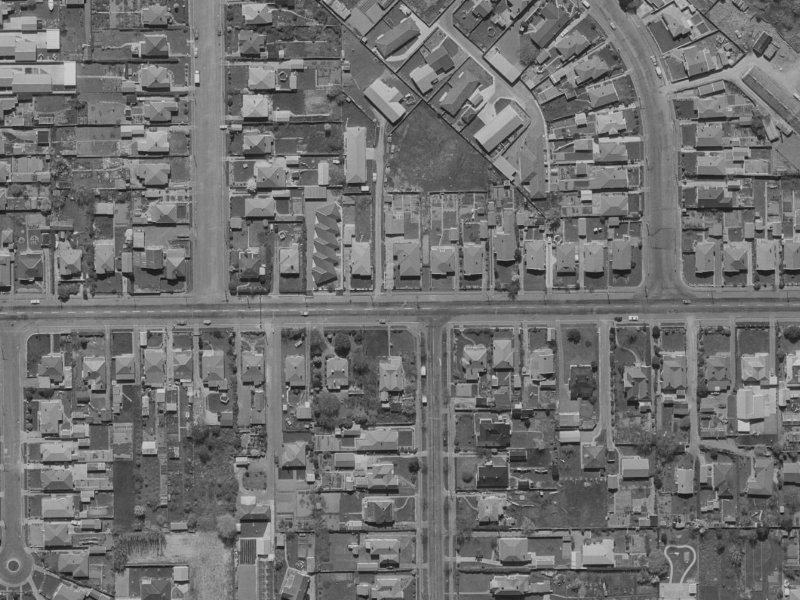 89-91 Tennyson Street from the air, 1970-1974