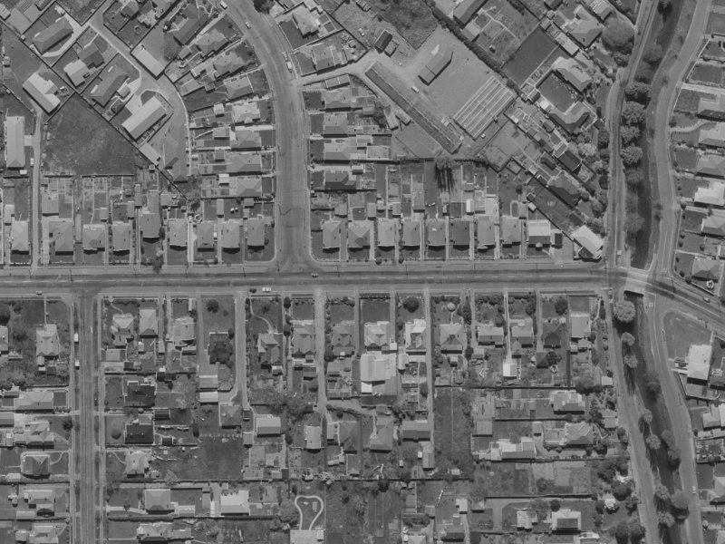 121 Tennyson Street from the air, 1970-1974