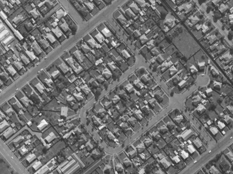 30 Winsor Crescent from the air, 1970-1974