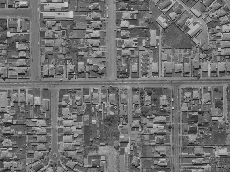 80A Tennyson Street from the air, 1970-1974