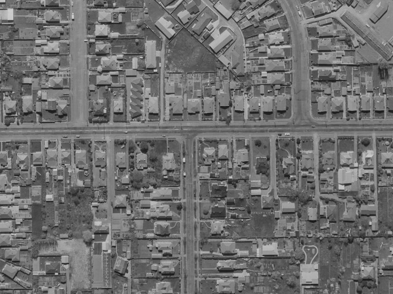 102 Tennyson Street from the air, 1970-1974