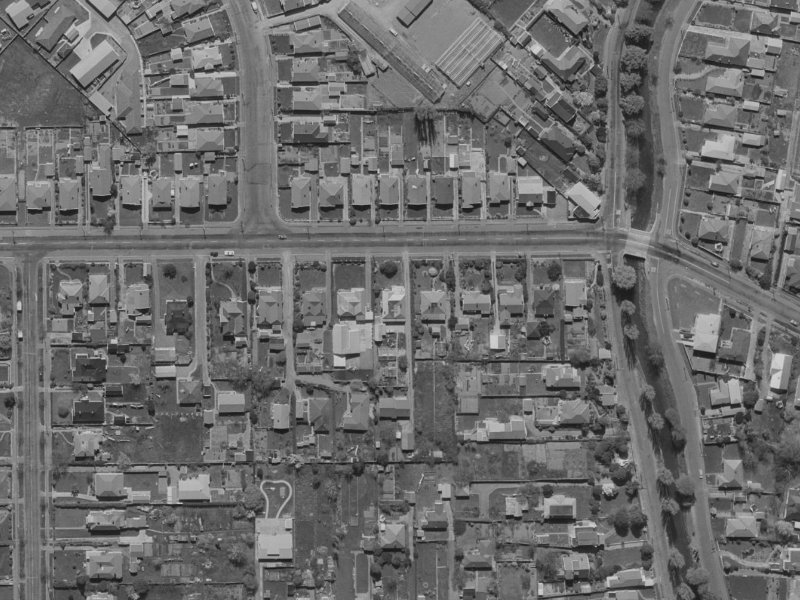 134 Tennyson Street from the air, 1970-1974