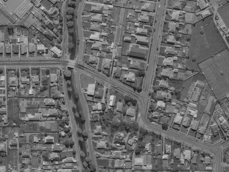 Burnbrae Street from the air, 1970-1974
