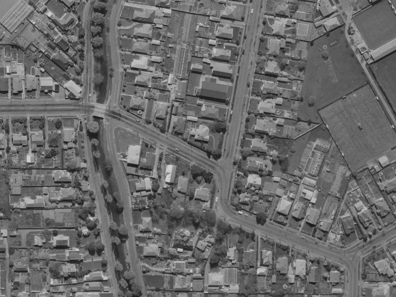 11 Burnbrae Street from the air, 1970-1974