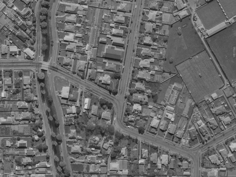 38-40 St Martins Road from the air, 1970-1974