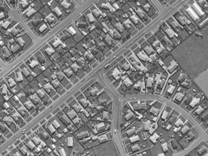 5 Rowley Avenue from the air, 1970-1974