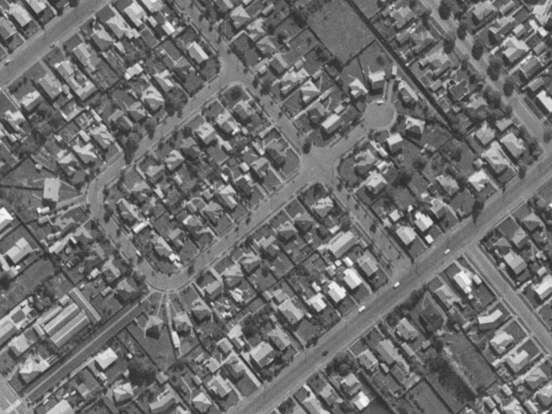 11 Winsor Crescent from the air, 1970-1974
