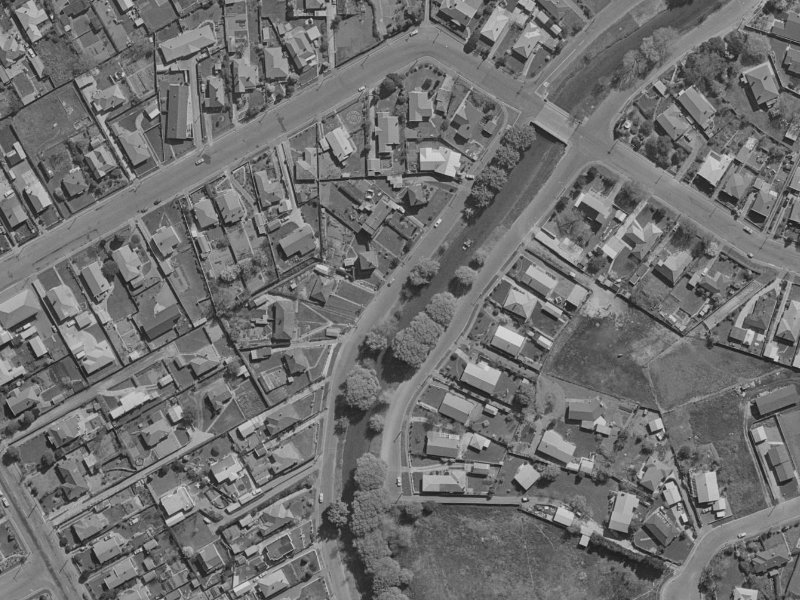 256 Riverlaw Terrace from the air, 1970-1974